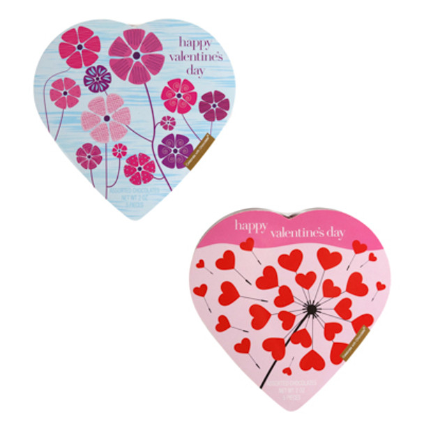 VALENTINE CANDY FRIENDSHIP FLOWERS 2.0 OZ CHOCOLATE IN HEART BOX PDQ