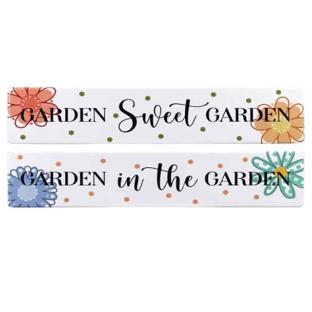 WALL SIGN 2AST 27.2X6.14 GARDEN FLOWER METAL