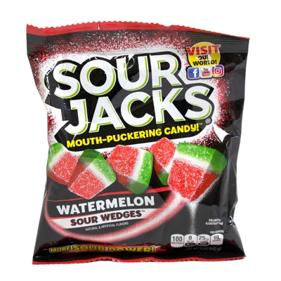 SOUR JACKS WATERMELON SOUR WEDGES 5 OZ PEG BAG
