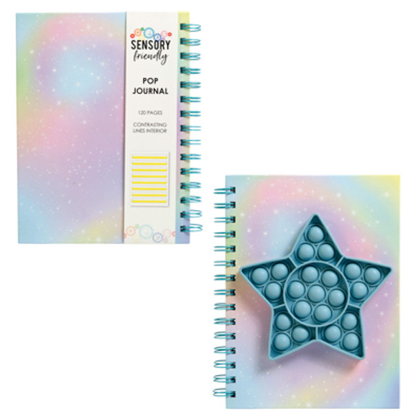 JOURNAL 6X8 120PG STAR POP IT TWIRE FIDGIT DESIGN CONTRAST