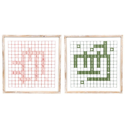 WALL ART 14X14X1.5 REVERSIBLE LOVE/LUCK WOOD (14.00)