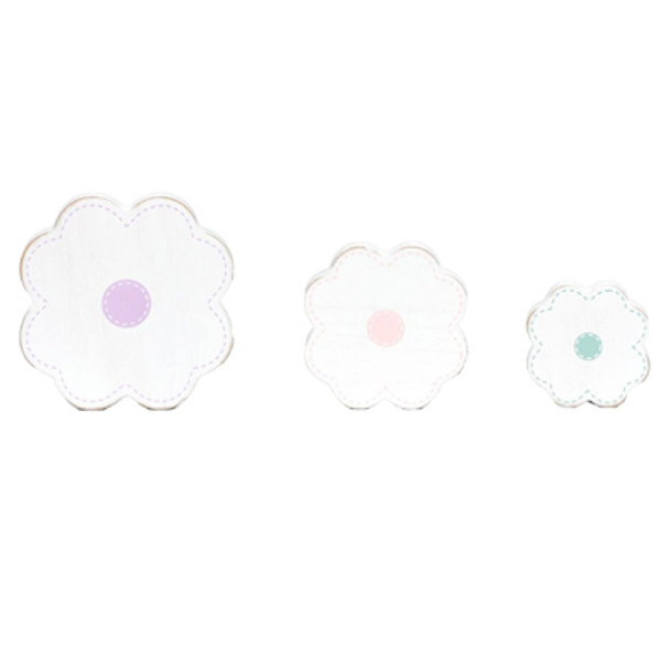 TABLETOP DECOR  3PC SET 4X5X.5  CUTOUT FLOWERS WOOD (9.00)