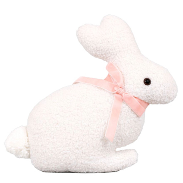 PILLOW 13X14 REVERSIBLE BUNNY WHITE/PINK (10.00)