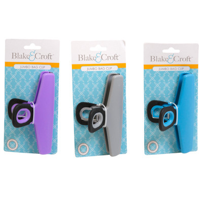BAG CLIP JUMBO 5.5IN PLASTIC W/SOFTGRIP 3AST COLORS W/BONUS MDSGSTRIPS INCLUDED/TCD