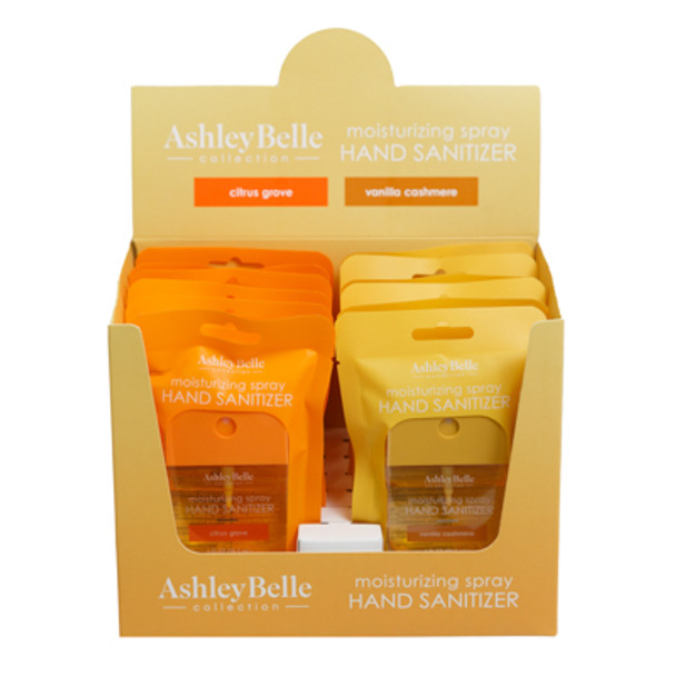 HAND SANITIZER 1OZ CITRUS GROVE/VANILLA CASHMERE MOISTURIZING SPRAY ASHLEY BELLE