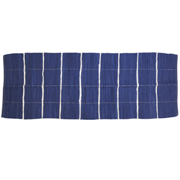 RUG 2.3X6 MODERN FARMHOUSE CHECK CHINDI FRENCH BLUE/CREAM COTTON RUG 2.3X6 MODERN FARMHOUSE CHECK CHINDI FRENCH BLUE/CREAM COTTON