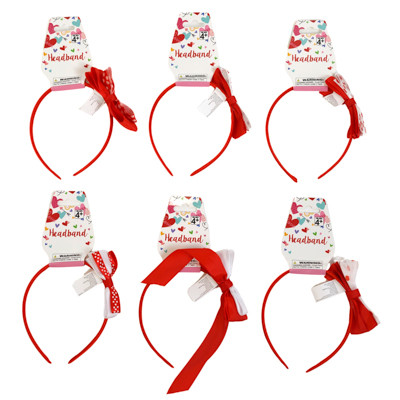 HEADBAND VALENTINE 6AST GIRL STYLES VAL/BARBELL HDR
