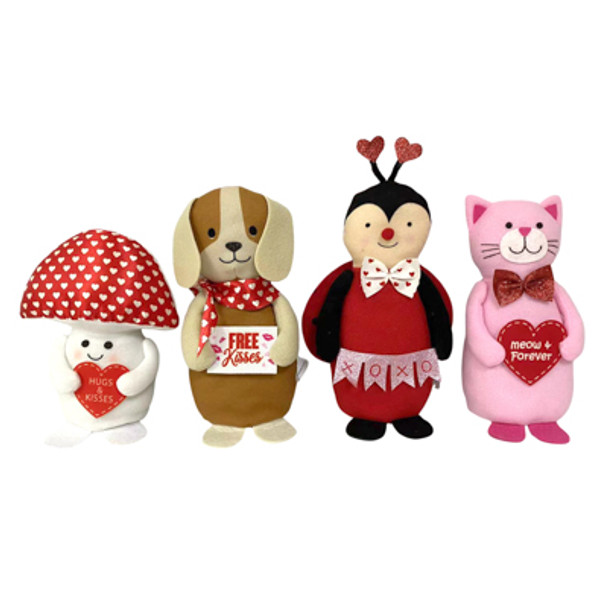 VALENTINE TABLETOP FABRIC CHARACTERS 4AST VAL/HT