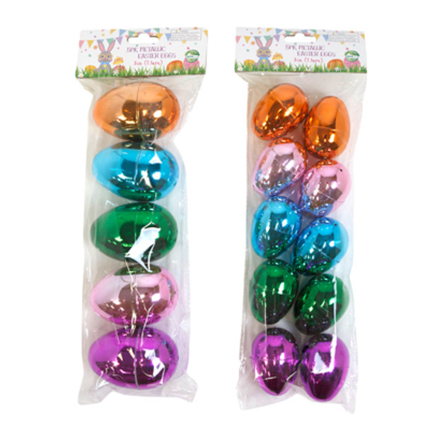 EASTER EGG METALLIC 5PC LG OR 10PC MED/PBH