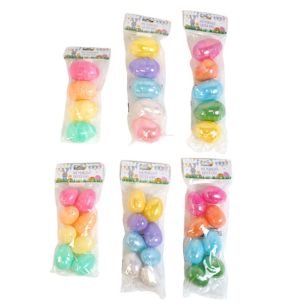 EASTER EGGS 4PK LG/8PK MED PEARLIZED/MARBALIZED 6AST/EASTER INSERT