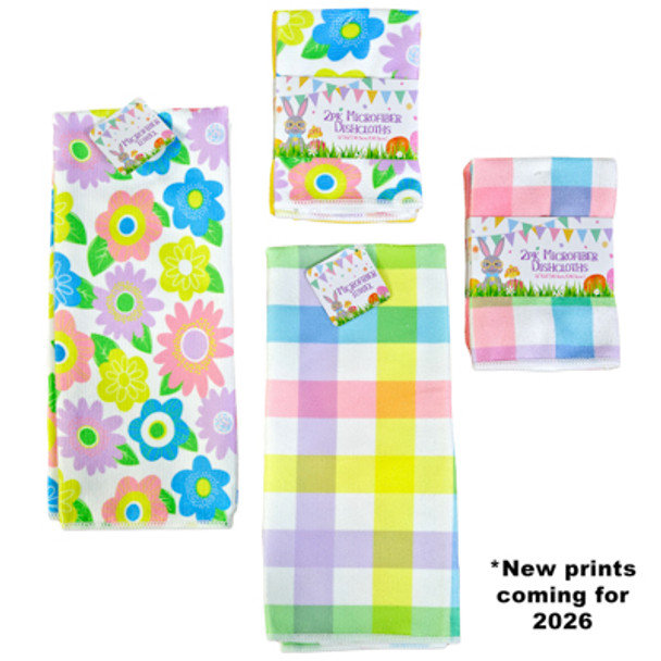 KITCHEN TEXTILES EASTER/SPRING 2PK DISHCLOTH/1 TOWEL HT/JHOOK/WRAP CARD