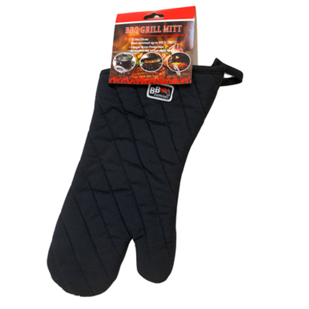 OVEN MITT EXTRA LONG 14IN RED/BLACK BBQ TCD