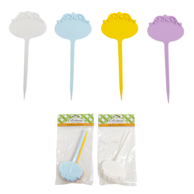 GARDEN TEE MARKERS 6PC/6.3IN PLASTIC 2AST ALL WHITE OR 3CLRS PER PACK GARDEN PBH