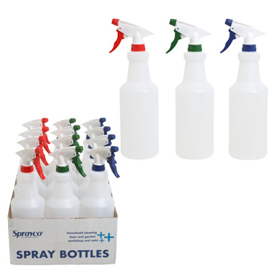 SPRAY BOTTLE 32OZ UNPRINTED 12PC COUNTER DISPLAY