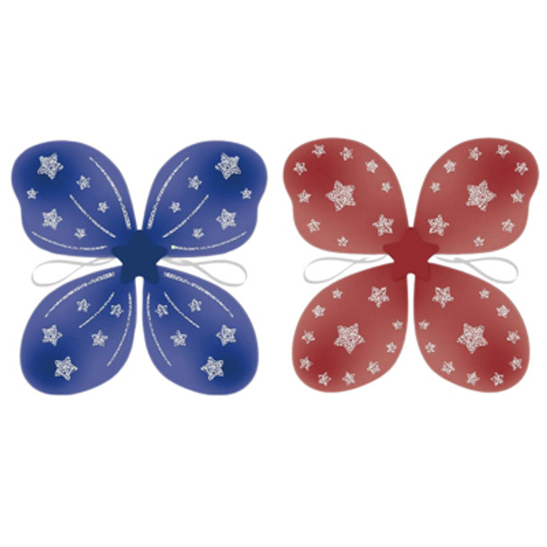FAIRY WING PATRIOTIC 2AST RED/BLUE 17X14.5IN/PBH FAIRY WING PATRIOTIC 2AST RED/BLUE 17X14.5IN/PBH