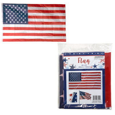 FLAG AMERICAN 3'X5' POLYESTER PB/INSERT JHOOK *NO SALE MINN*