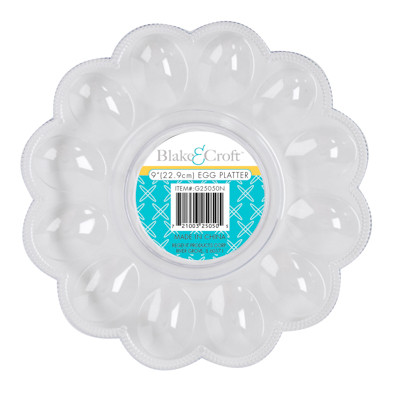 EGG SERVING PLATE 9IN CLEAR 12 WELLS PLASTIC/KITCH LAB NEW SMALLER CS/PK