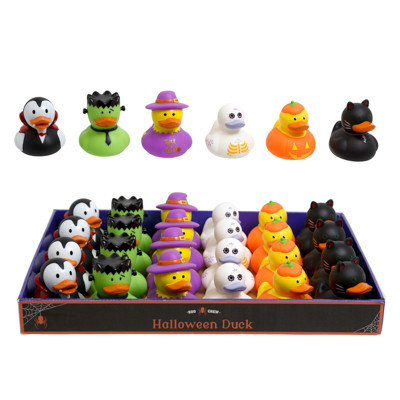DUCK HALLOWEEN NOVELTY PVC 6AST IN 24PC PDQ