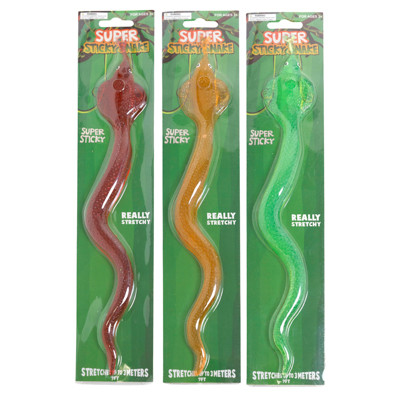 SNAKE SUPER STICKY STRETCHY 13.78IN L 3AST COLORS AGE 3+