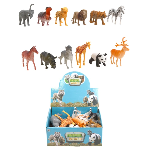 WILD ANIMAL FIGURES PLASTIC 12PC PDQ/HT 4+