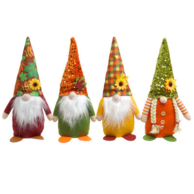 GNOME HARVEST TABLETOP SITTERS 4AST 14IN/HARVEST HT