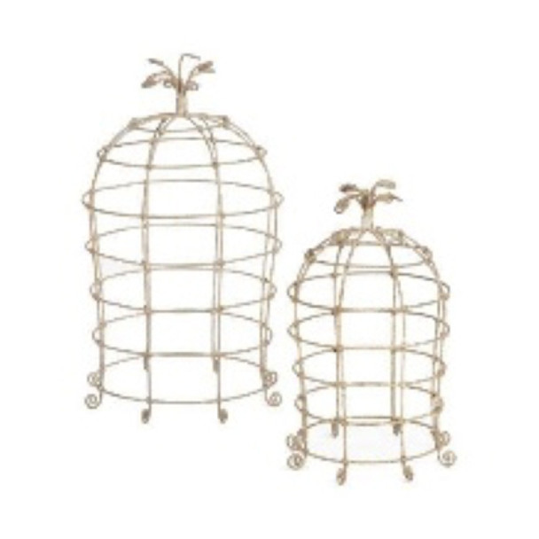 TABLETOP DECOR 2PC SET CLOCHE WIRE METAL