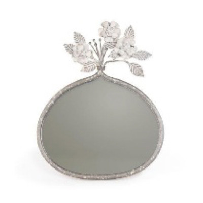 MIRROR 13.75X17.5 FLOWER WHITE