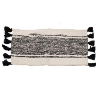 MAT 24X36 STRIPED TASSEL BLACK
