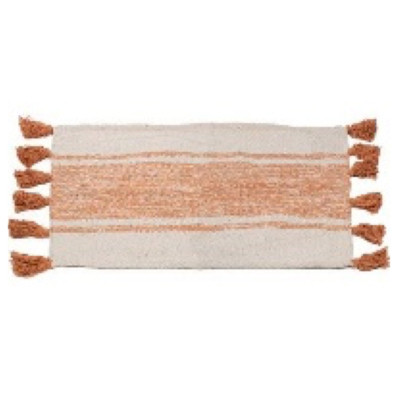 MAT 24X36 STRIPED TASSEL ORANGE