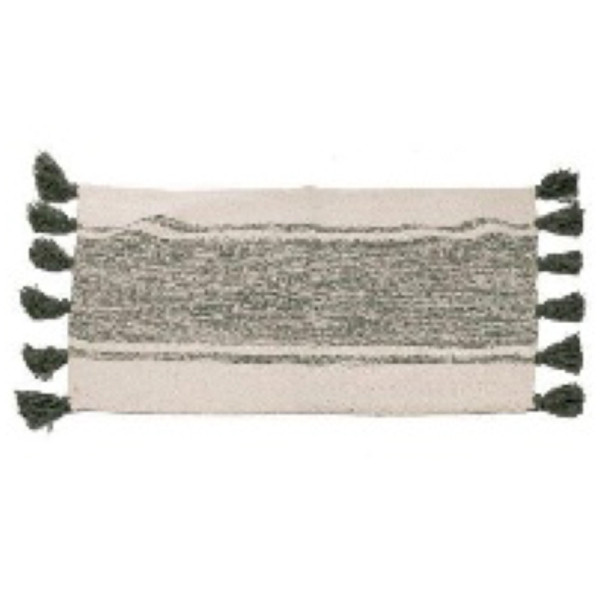 MAT 24X36 STRIPED TASSEL GREEN