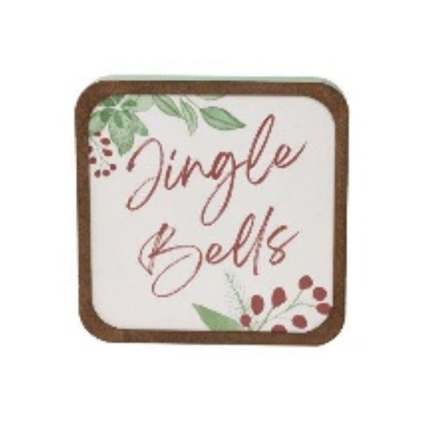 WALL SIGN 7.75X7.75 JINGLE BELLS