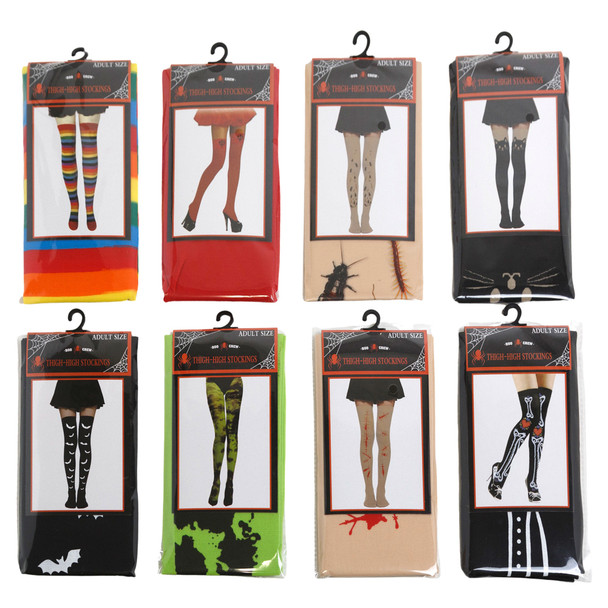 COSTUME THIGH-HIGH STOCKINGS ADULT CHARACTER DRESSUP 8AST/OPPBAG W/INSERT & HANGER