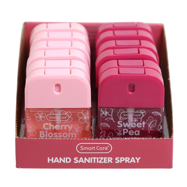 HAND SANITIZER SPRAY 1OZ SCENTED 12PC TRAY PACK SWEET PEA & CHERRY BLOSSOM
