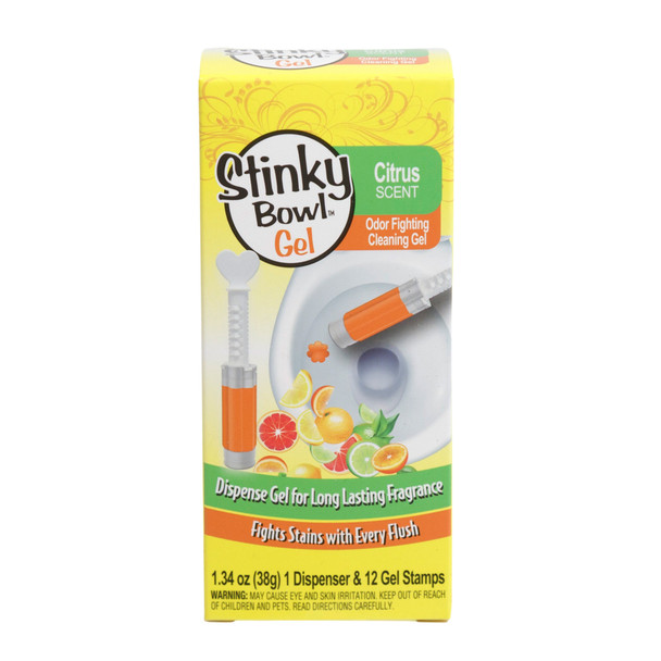 TOILET CLEANING STINKY BOWL STAMPS 1.34OZ FRESH CITRUS 1DISPENSER 12GEL STAMPS