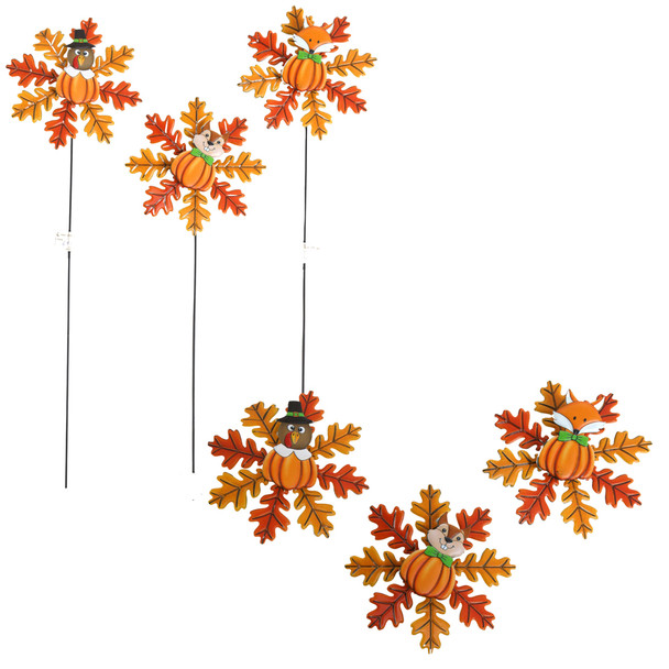 HARVEST METAL YARD STAKE SPINNER 3AST 24IN H BARBELL LABEL