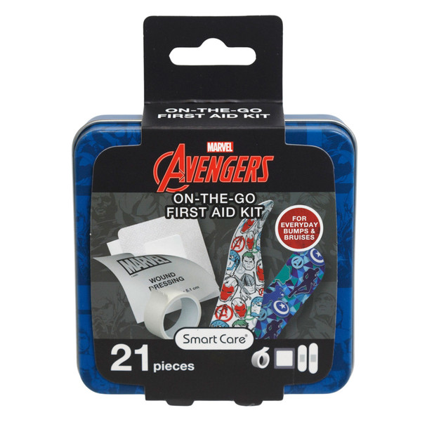FIRST AID KIT 21PC MARVEL AVENGERS TIN PEGGABLE