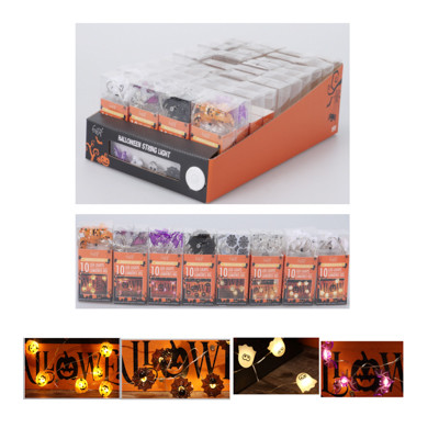HALLOWEEN STRING LIGHTS 10LED/43INL/4AST SHAPES 2AA BATTERIES NOT INCL/TRY ME DISPLAY