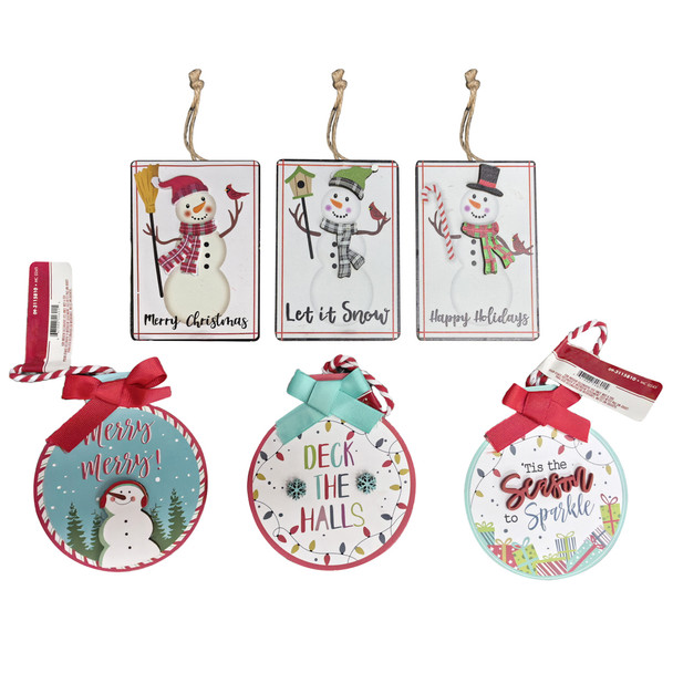 ORNAMENT MDF 6AST CHRISTMAS XMAS/HT