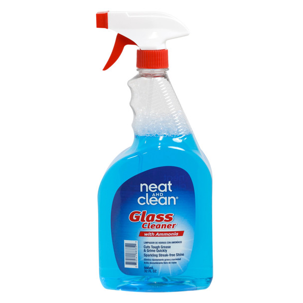 CLEANER GLASS W/AMMONIA 32OZ TRIGGER NEAT & CLEAN