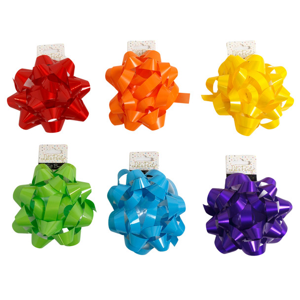GIFT BOW JUMBO 6IN STAR 6AST VARNISH COLORS