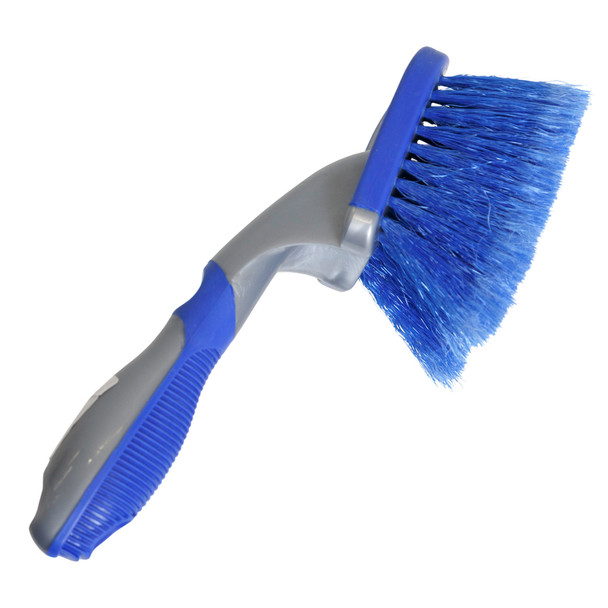 CLEANING WHEEL BRUSH WITH RUBBER GRIP 10.5 INCH BLUE/GRAY