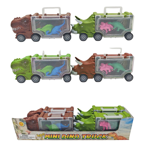 MINI DINO TRUCK 4PC 2AST/2CLR 12PC PDQ/COLOR LABEL