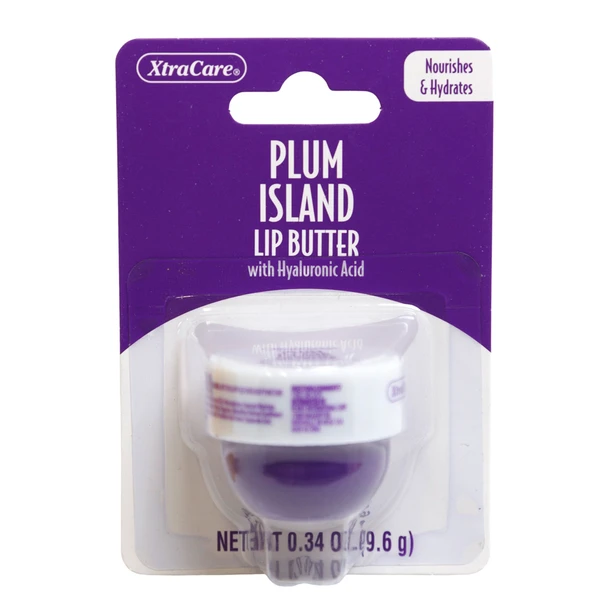LIP BUTTER .34OZ PLUM ISLAND JAR SPA LUXURY CARDED