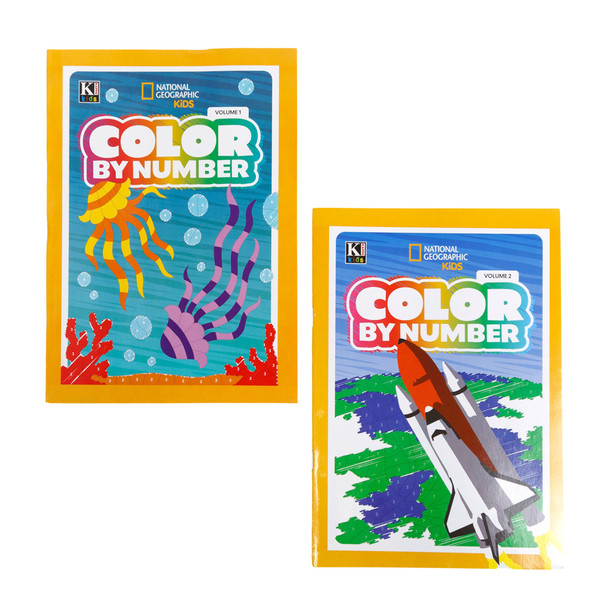 NATIONAL GEOGRAPHIC KIDS COLOR BY NUMBER 2 ASSORTED IN FLOOR DISPLAY