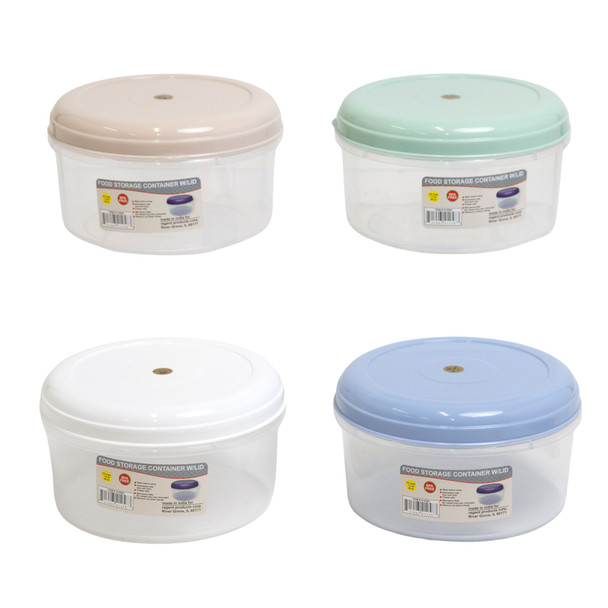 FOOD STORAGE CONT 48 OZ/6.25 CUPS 4 COLOR LIDS WITH CLEAR BOTTOM