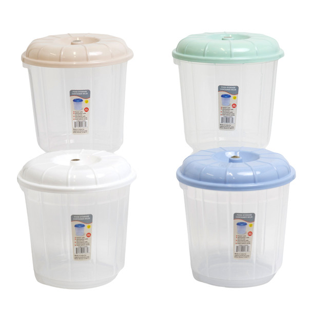 STORAGE CONTAINER WITH LID 3 QT CLEAR BOTTOM 4 COLOR LIDS