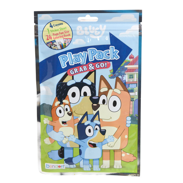 PLAY PACK BLUEY 4CRAYONS, 25STICKERS, 24PG FUN SIZE COLOR BOOK