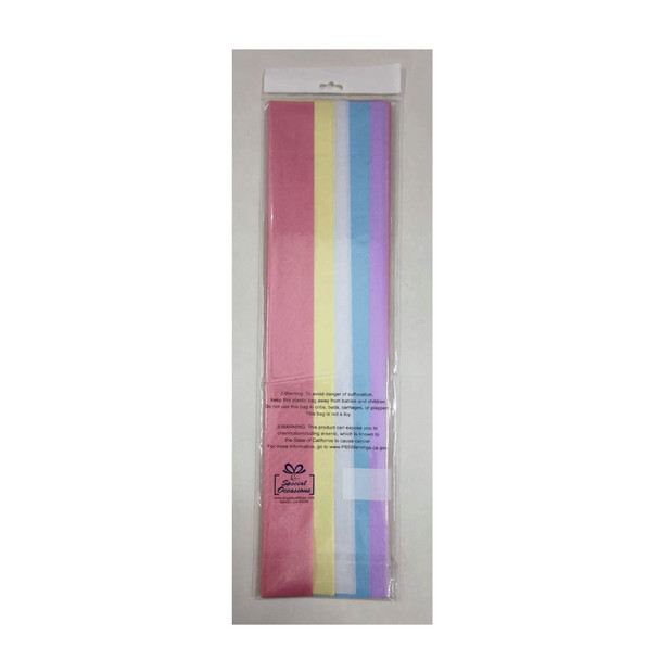 TISSUE PAPER PASTEL RAINBOW 20SHEET 5 COLOR STEPFOLD