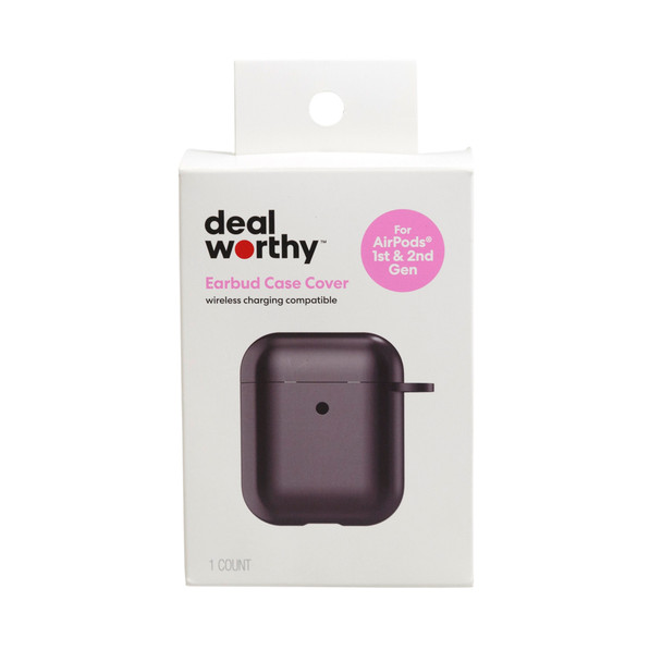 DEAL WORTHY EARBUD CASE COVER BLACK FOR AIR PODS 1ST & SECOND GEN