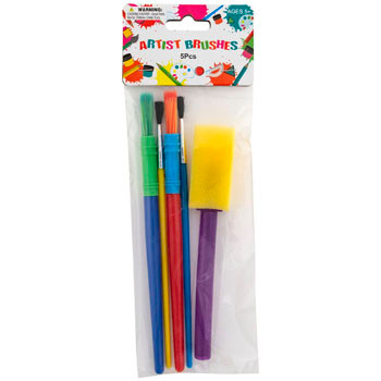 ARTIST PAINT BRUSHES 5PC MIXED 3AST SIZE CRAFT PBH